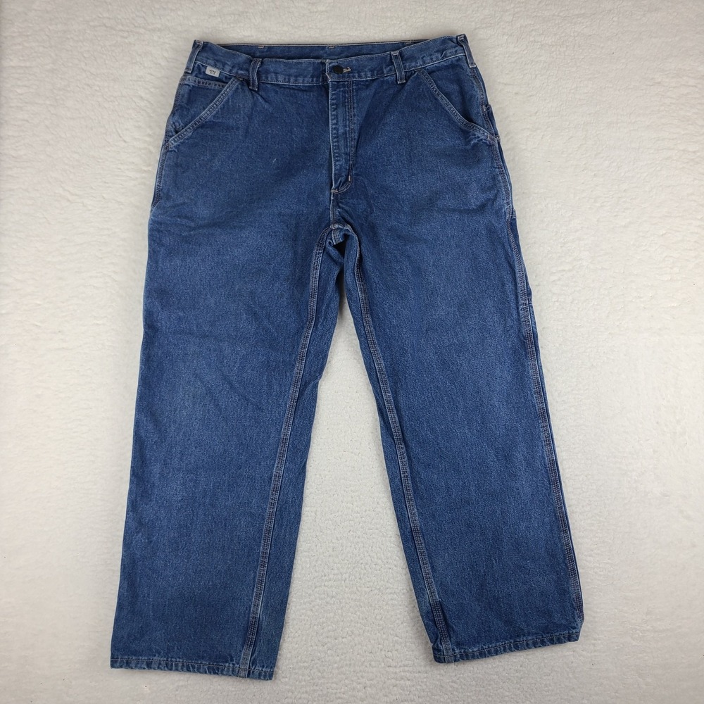 Carhartt Jeans Mens 38x30 Blue Relaxed Straight FRB13 Denim NFPA2112 100% Cotton